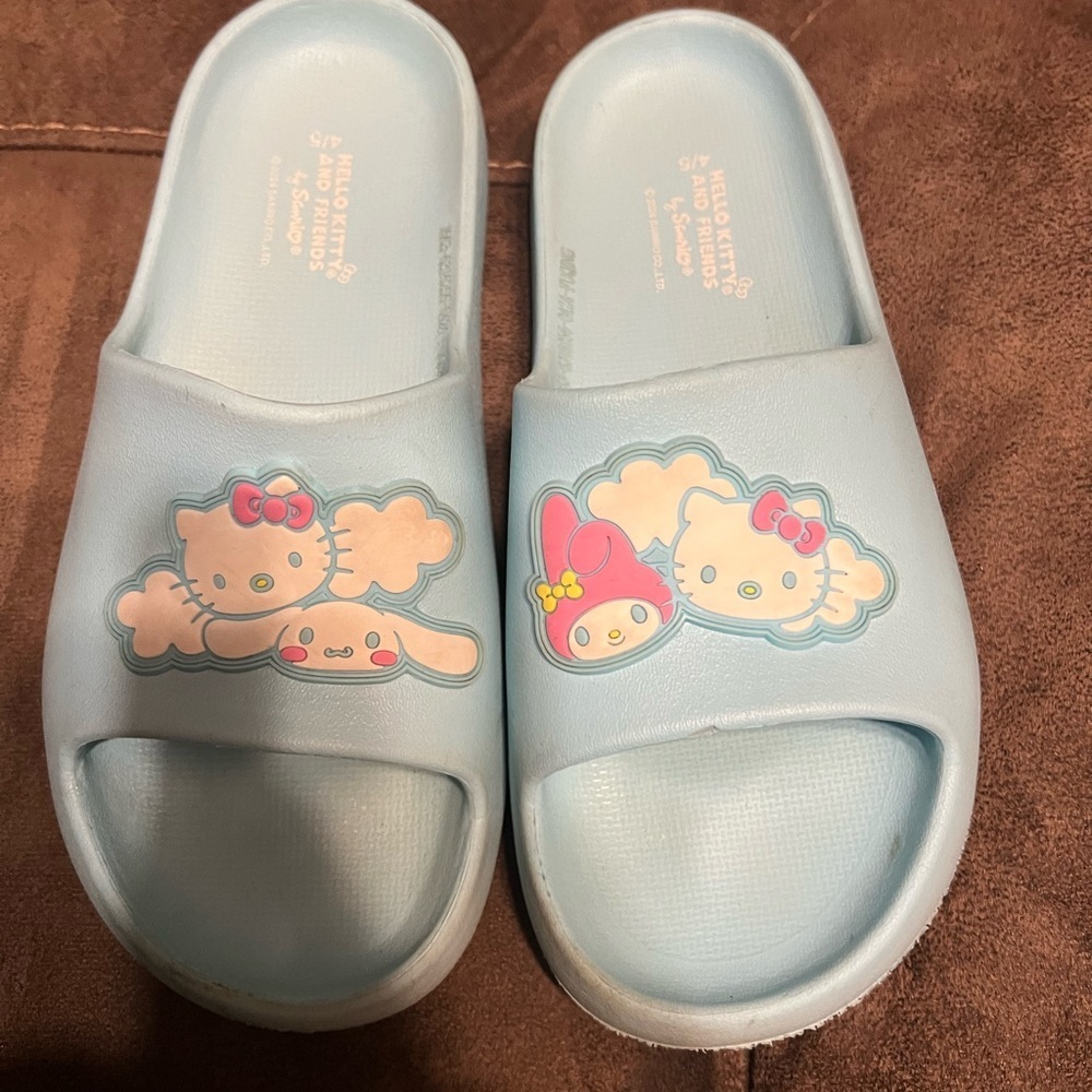 Hello Kitty Light Blue Kids Slide Sandals